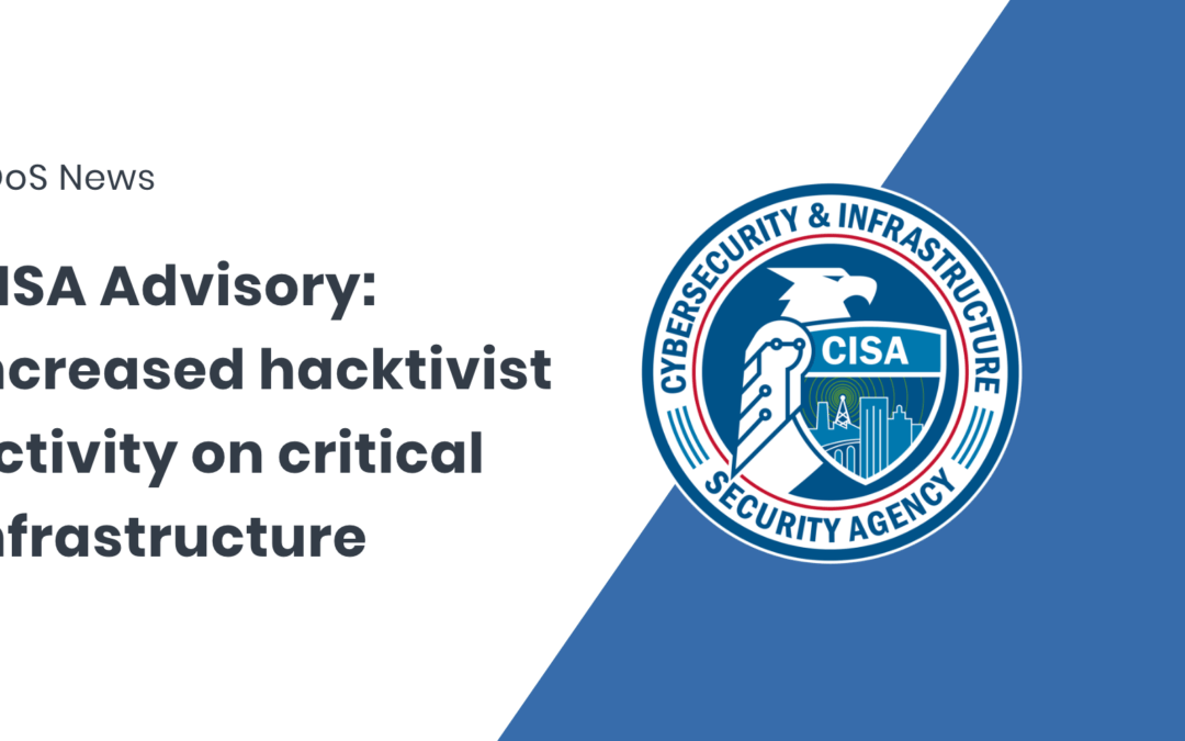 CISA warns of hacktivist DDoS attacks on critical infrastructure OT systems