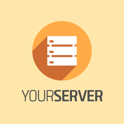 Logo featuring an orange circle with a white server rack icon and the text 'YOUR SERVER' beneath.