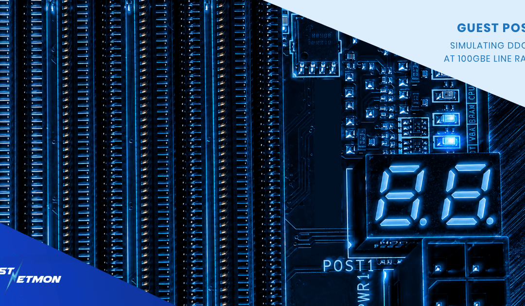 Simulating DDoS Attacks at 100GbE Line Rate with TRex